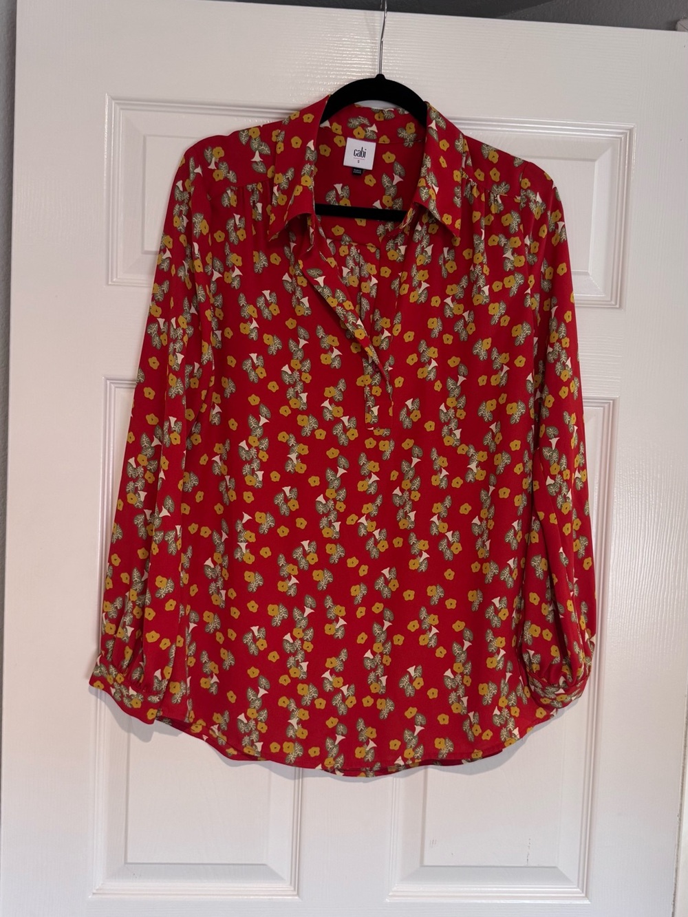 CAbi Red Floral Top
